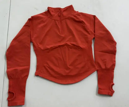 Impact Yoga Clothing With LOGO Long Sleeve Half Zippy Sport Top Women Seamless Sports Shirts Gym Fitness Workout Pilates Clothes