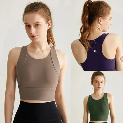 Sports Bra for Women Shockproof and Anti Sagging Running Yoga Suit One-piece Back Vest Fitness Bra