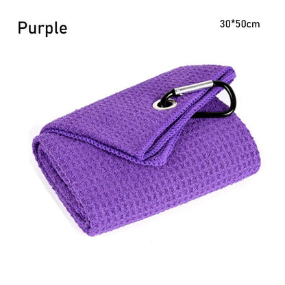 8 Colors Balls Hands Microfiber With Carabiner Hook Golf Towel Cleaning Towels Cleans Clubs
