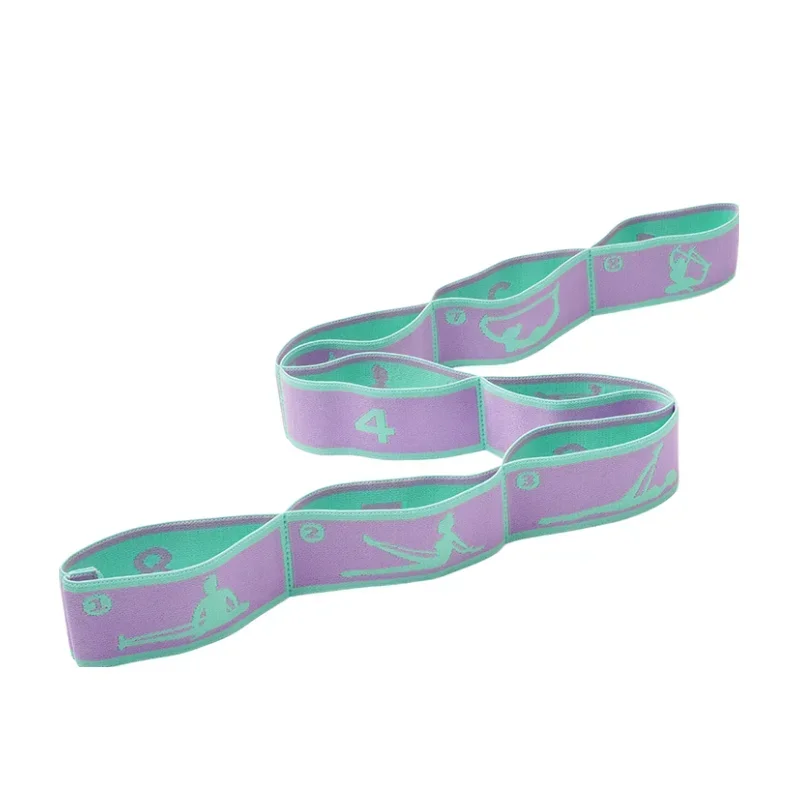 Eight Grid Resistance Band Yoga Auxiliary Stretching Belt Adult Fitness Training Elastic Bands Pilates Dance Loop Bands