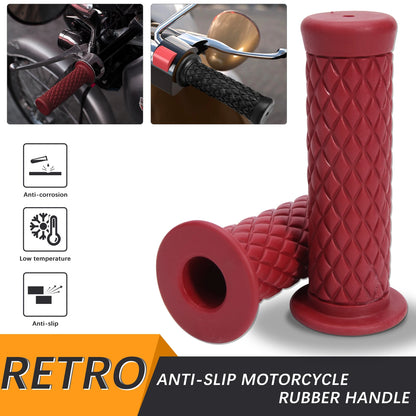 7/8" 22mm 24mm Retro Motorcycle Hand Grips Universal Non-slip Rubber Handlebar Grips for Moto Scooter Motocross Motorbike Grips