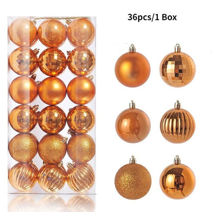 24/36Pcs Christmas Balls 4CM Ball Christmas Tree Pendant Ornaments for Home Party Decor 2025 New Year Navidad Gifts Accessories