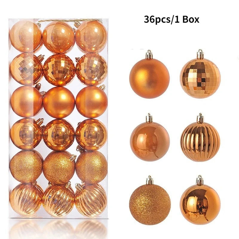 24/36Pcs Christmas Balls 4CM Ball Christmas Tree Pendant Ornaments for Home Party Decor 2025 New Year Navidad Gifts Accessories
