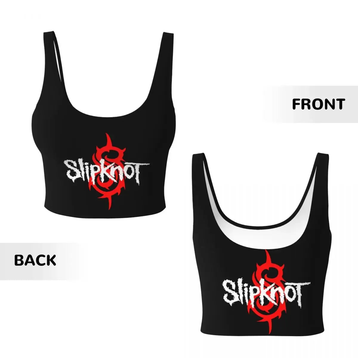 Custom Slipknots Workout Crop Tank Tops Women Heavy Metal Rock Music Running Yoga Sports Bras