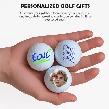 Personalized Golf Balls,Custom Golf Balls for Men,Customized Text or Logo Image Upload Golf Balls Printed - Gifts for Men