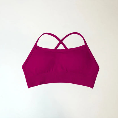 Backless Sports Bra High Support Fitness Underwear Back Cross Gym Crop Top Women Training Running Workout Seamless Bras