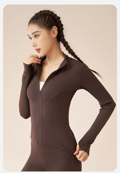 Tight Yoga Clothing Slimming Yoga Sports Jacket Jackets for Women Fit Coat Women Women Jacket Zippers Casual Wear Long Sleeve