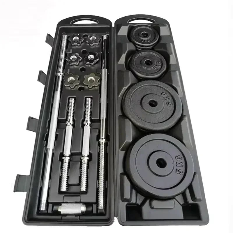 10kg-30kg Gym Home Weightlifting Dumbbells with Box Painted Black Painted Cast Iron Dumbbells Can Be Connected To A Barbell Set.