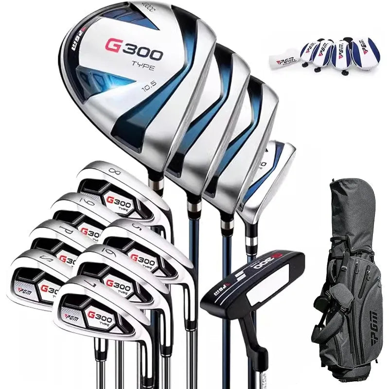 Men's G300 Type 9/12 Pieces Complete Golf Club Set - Titanium #1 Driver, Draw-Biased Hybrid, High-Strength