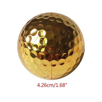 652F 4.26cm 1.68In Plated Gold Golf Balls for Golfer Indoor Outdoor Swing Putter Training Practice Balls For