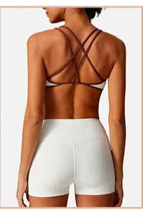 Yoga Set 2 Piece Workout Outfit for Women Sport Bra Shorts Leggings Summer Gym Fitness Clothes Black Brown Gray 2025 Tracksuit