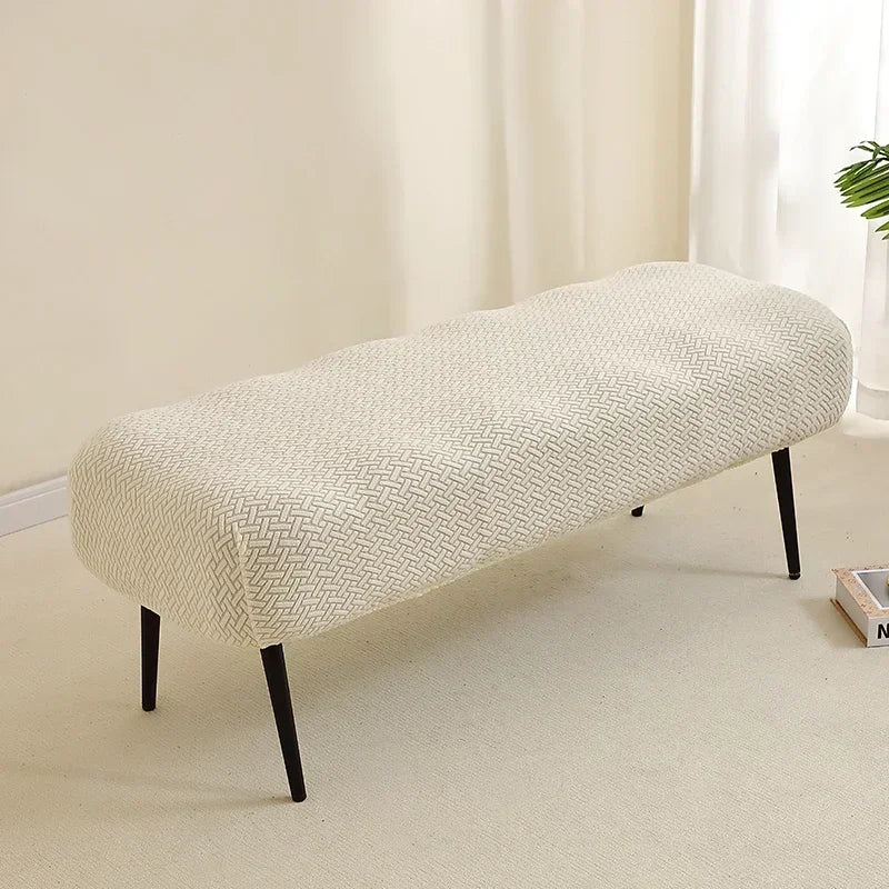 1PC Stretch Jacquard Long Bench Cover Dining Anti-dirty Piano Stool Covers Durable Seat Protector Pad for Living Room Home Decor