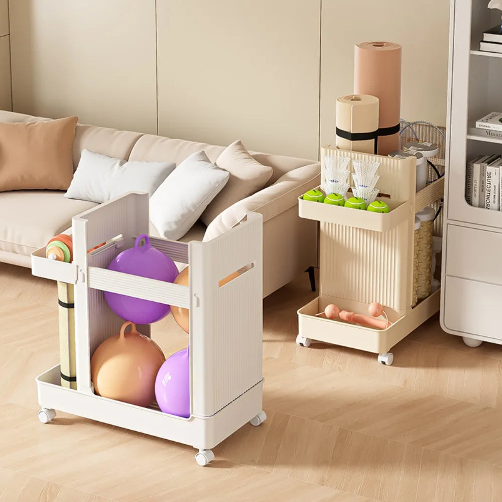Gym Equipment Holder with Wheels Sports Equipment Storage Rack Yoga Mat Storage Basket Fitness Equipment Sports Tools Organizer