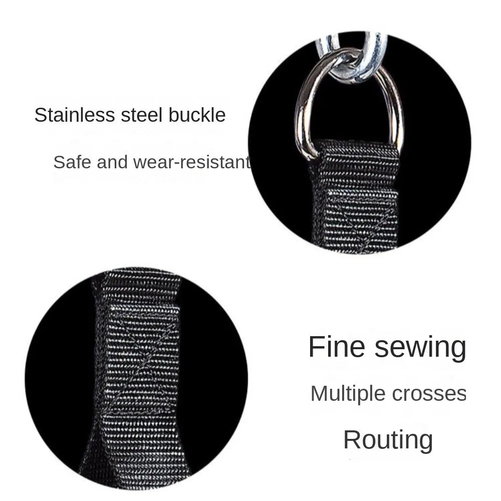 1 Pair of Multifunction Fitness Resistance Bands Handles Anti-slip Wear Resistant Nylon Webbing Grip Puller Handle TPR Strong