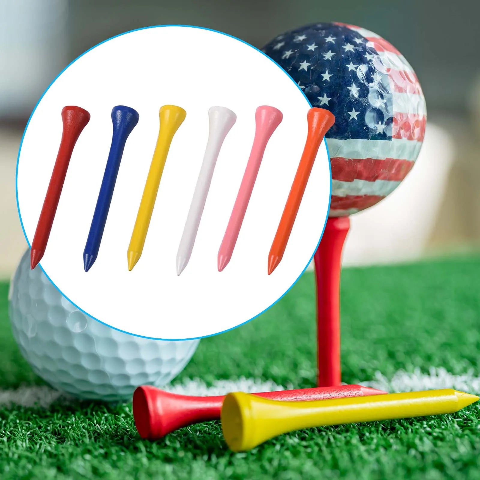 100pcs Multicolor Wood Golf Tees 42mm54mm70mm 83mm4 Sizes Golf Sport Accessories