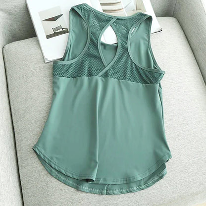 Yoga Clothing Women Sports Tops Hoodie Loose Sleeveless Running Training Quick Dry T-Shirt Sexy Outside Fitness Tank Tops