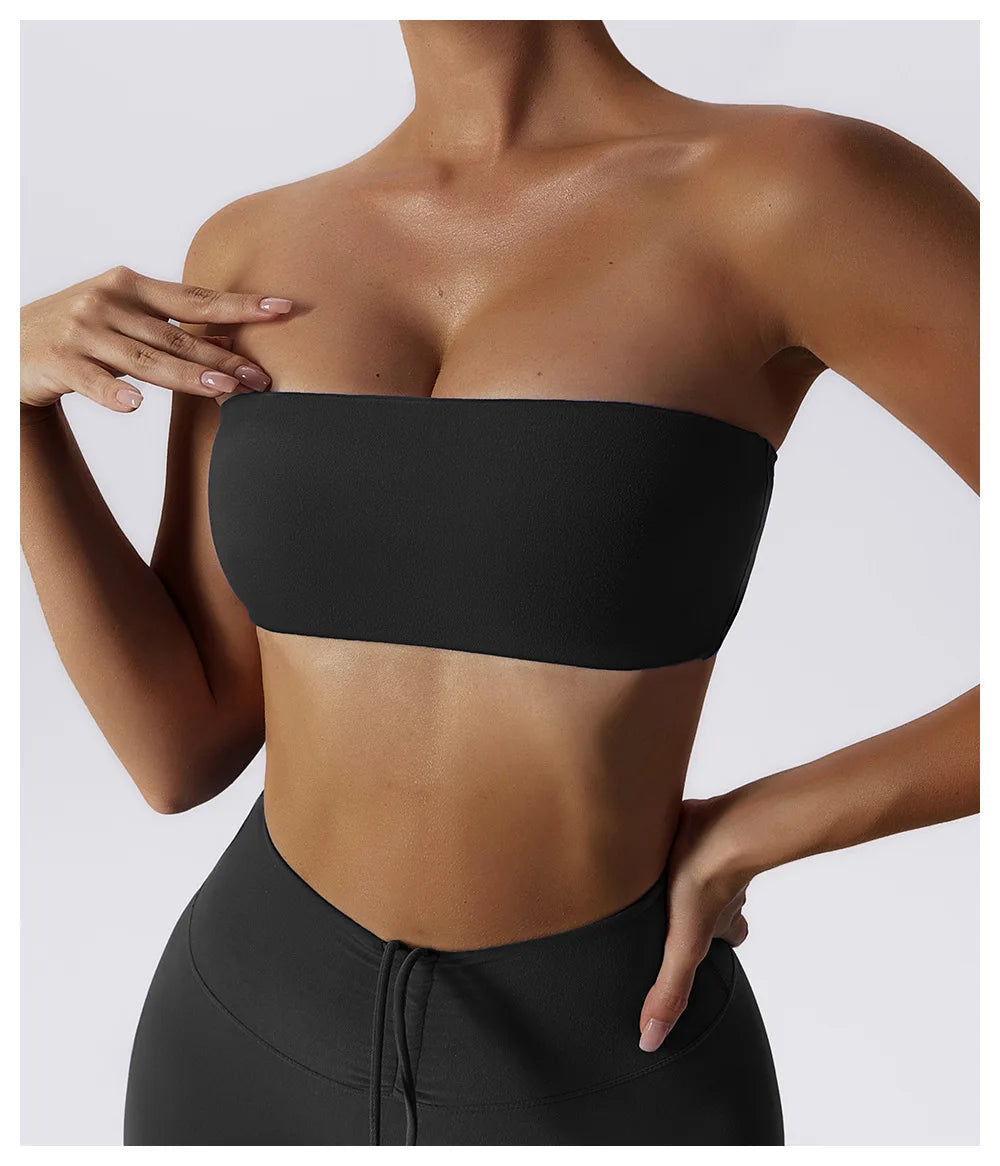 Sports Bras For Women Strapless Bra Padded Top Stretchy Fitness Yoga Tops Bra Sportwear Exercise Clothes Sports Underwear