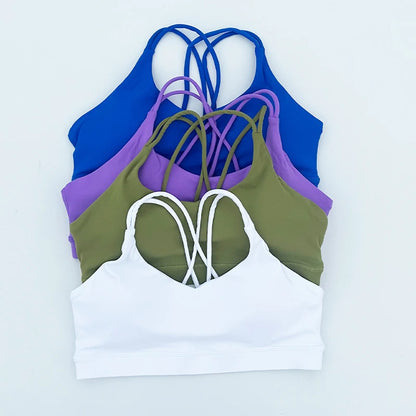 Women's Sports Bra Shockproof Bra Beautiful Back and Sports Anti Sagging Running External Wear Training Fitness Tank Yoga Bra