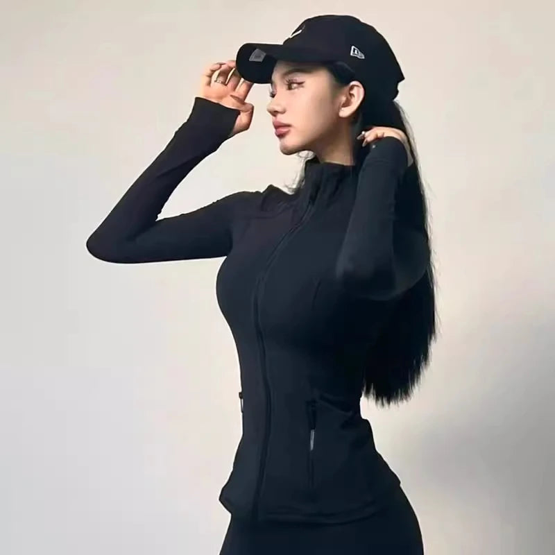 Tops Yoga Clothing Zipper Slim Jacket Long Sleeve Athletic Casual Fitness Women's Jacket
