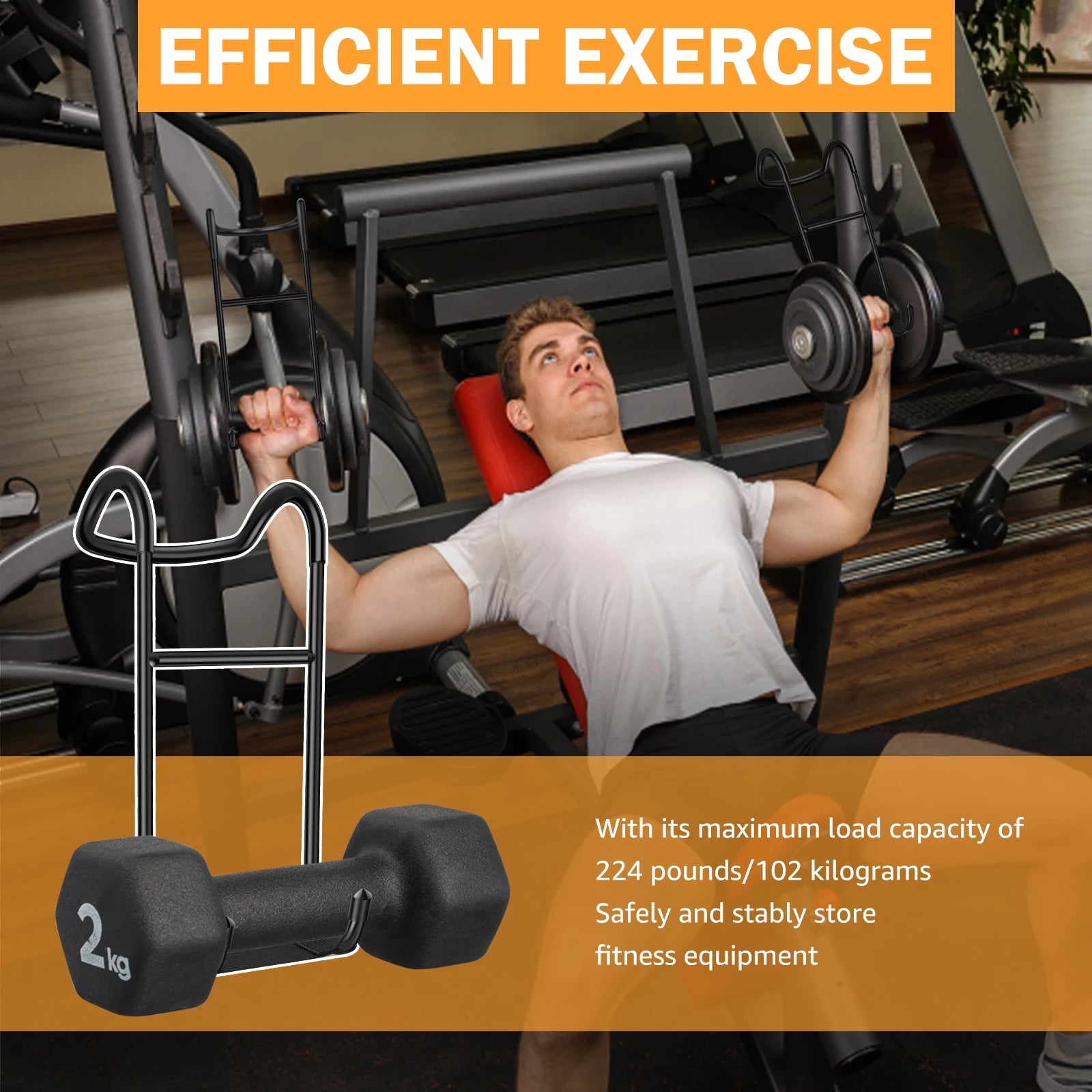 2PCS/Set Dumbbell Spotter Hooks Hold Up Hangers Heavy Power Dumbbells Rack Attachments for Dumbbell Bench Press Chest & Shoulder