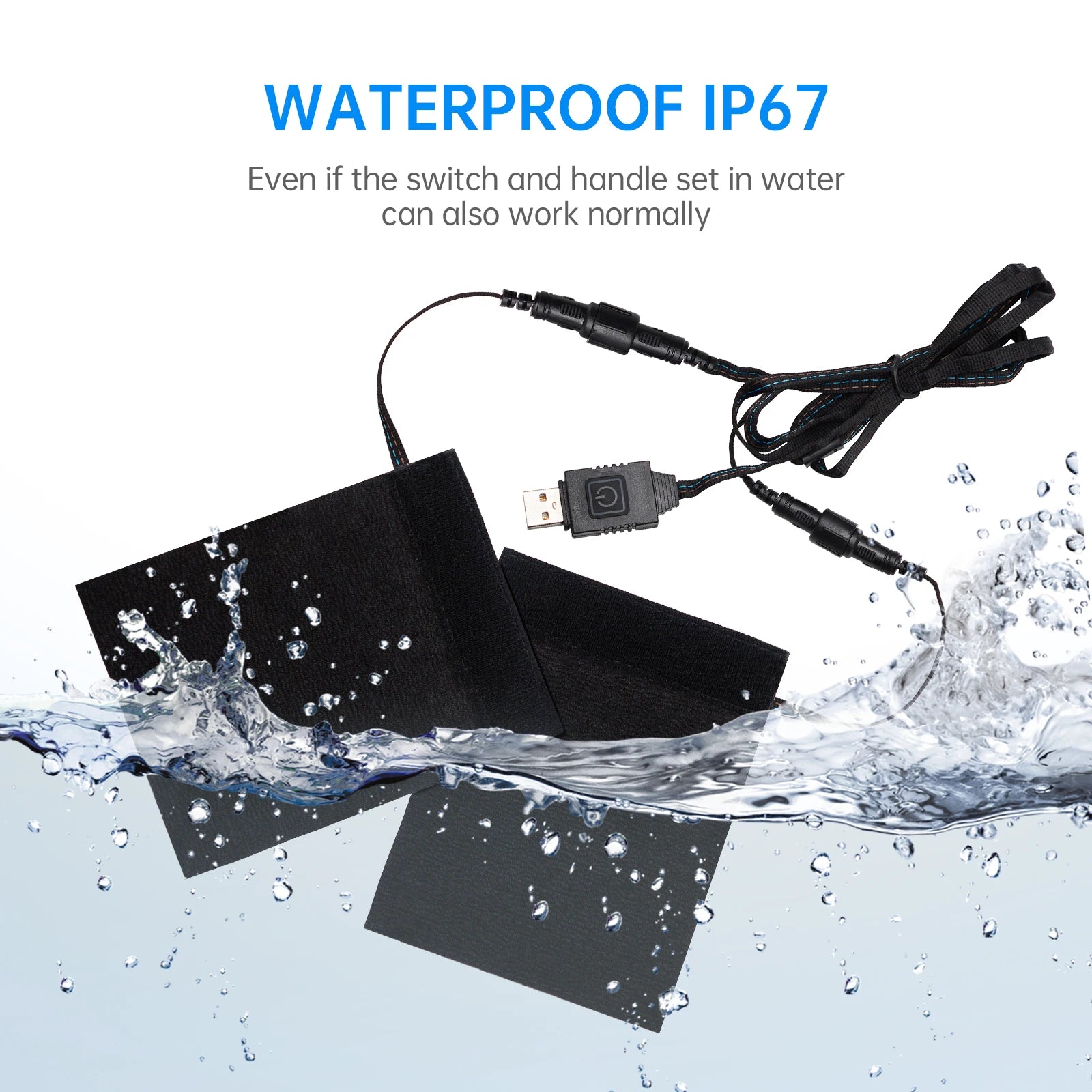 Extractme Motorcycle Heated Handgrips 5V USB 6 Gear Warmer Electric Heated Grip Cover Anti Vibration Anti Slip Fast Heating Kits