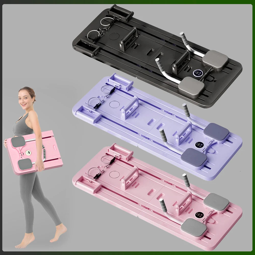 Multifunctional Abdominal Board Resistance Bands Hand Grips Fitness Plate Automatic Rebound Push Ups Stands Pilates Exercise