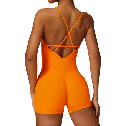 Fitness Top Gym Sleeveless Short Set Legging Women Bra Seamless One-Piece Yoga Suit Sportswear Sport Bodysuit Workout Clothing