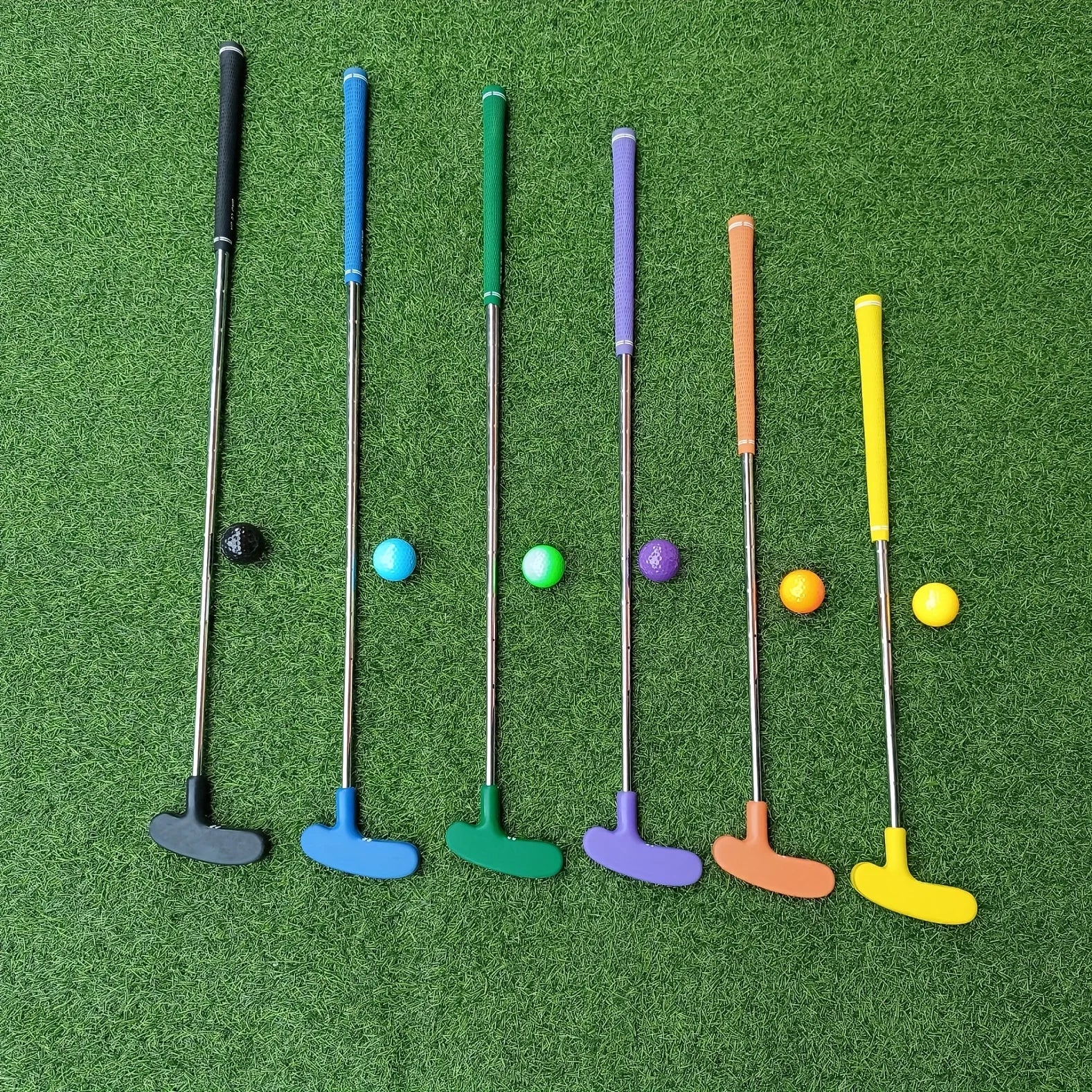 6pcs golf putter 6 balls , mini golf putter, rubber golf putter,kids putter high-quality materials, rubber head with zinc alloy