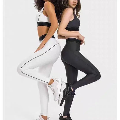 al Yoga clothing sports suit women high elastic hip lifting leggings thin fitness yoga pants shockproof gathering sports bra