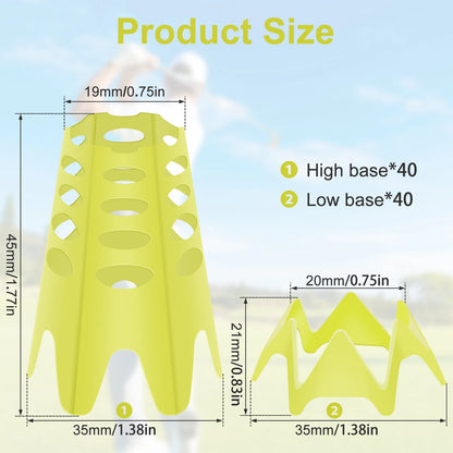 80/20pcs Golf Simulator Tees Training Portable Golf Tees for Outdoor Indoor Home Golf Mat Tees Plastic Reusable Golf Tees