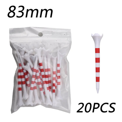20 Pcs Golf Tees Stand Printing Scale Unbreakable Reduces Friction Golf Tees Plastic Side Spin 5 Prongs Tee Golf Supplies