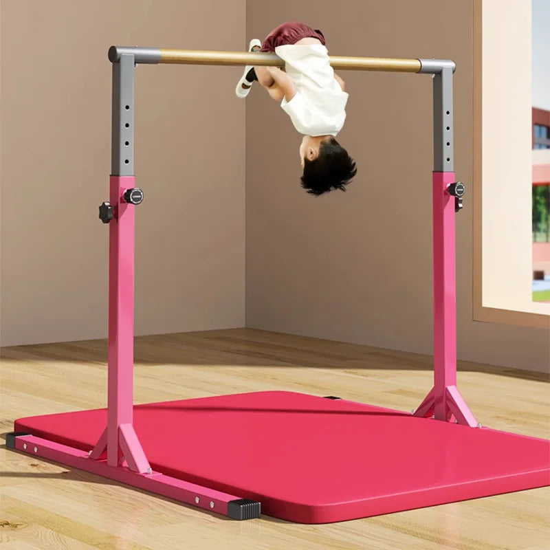 Children's single pole Horizontal Bar,3' to 5' Adjustable Height,Ideal for Indoor and Home Training,1-4 Levels,1000KG Weight Cap