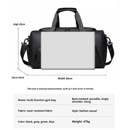 Sports Gym Bag, Large Capacity Handbag,Portable Travel Duffel Bag, Multi-compartment with Shoes Storage,Perfect for Vacation,Gym