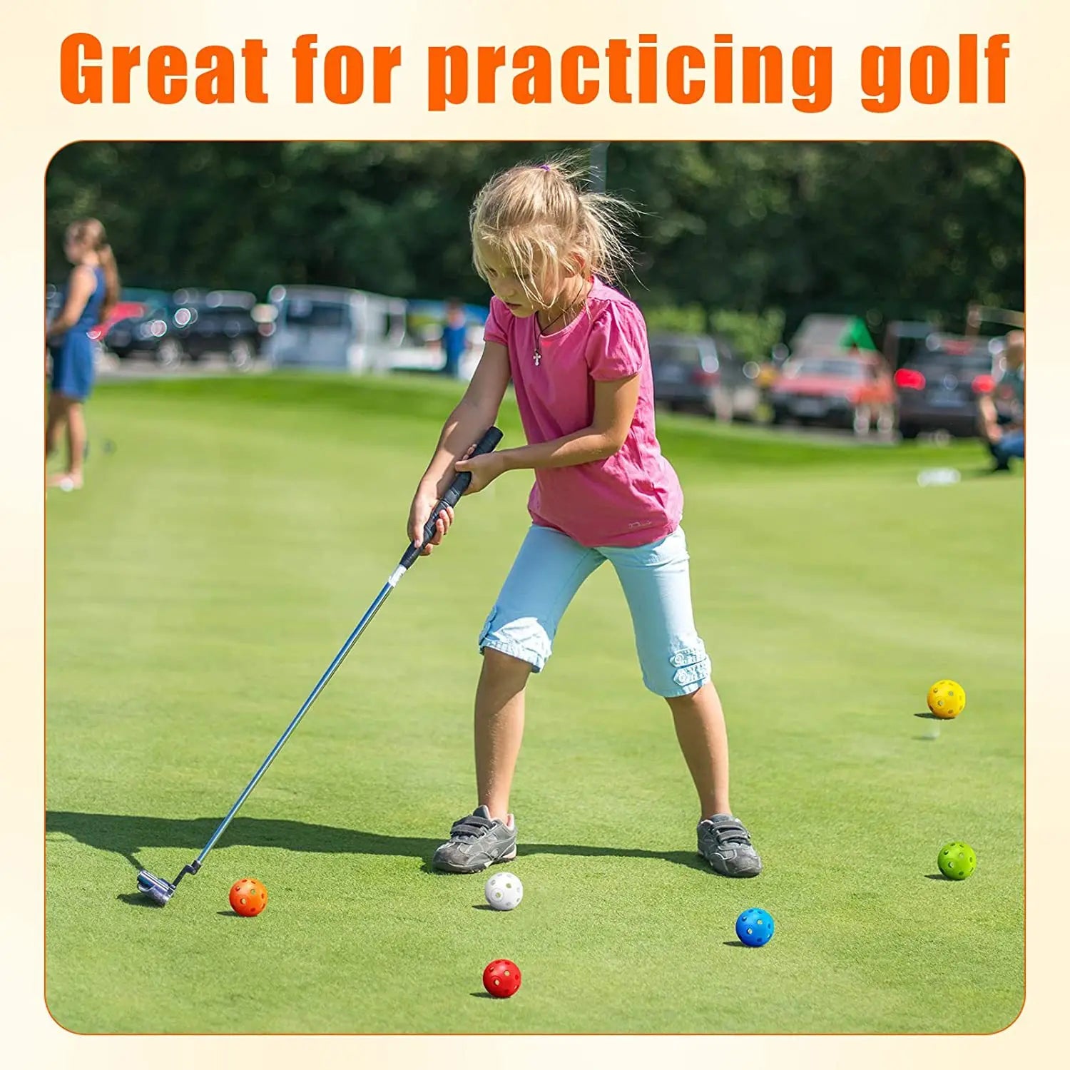 50Pcs Pack Multicolor Plastic Golf Training Balls Airflow Hollow 42mm 26 Holes Golf Balls For Driving Range Swing Practice Ball