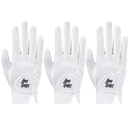 Golf Gloves Men Left Right Hand Rain Grip Hot Wet Weather Value 3/6 Pack, Men‘s Golf Glove All Weather Grip in S M M/L L XL