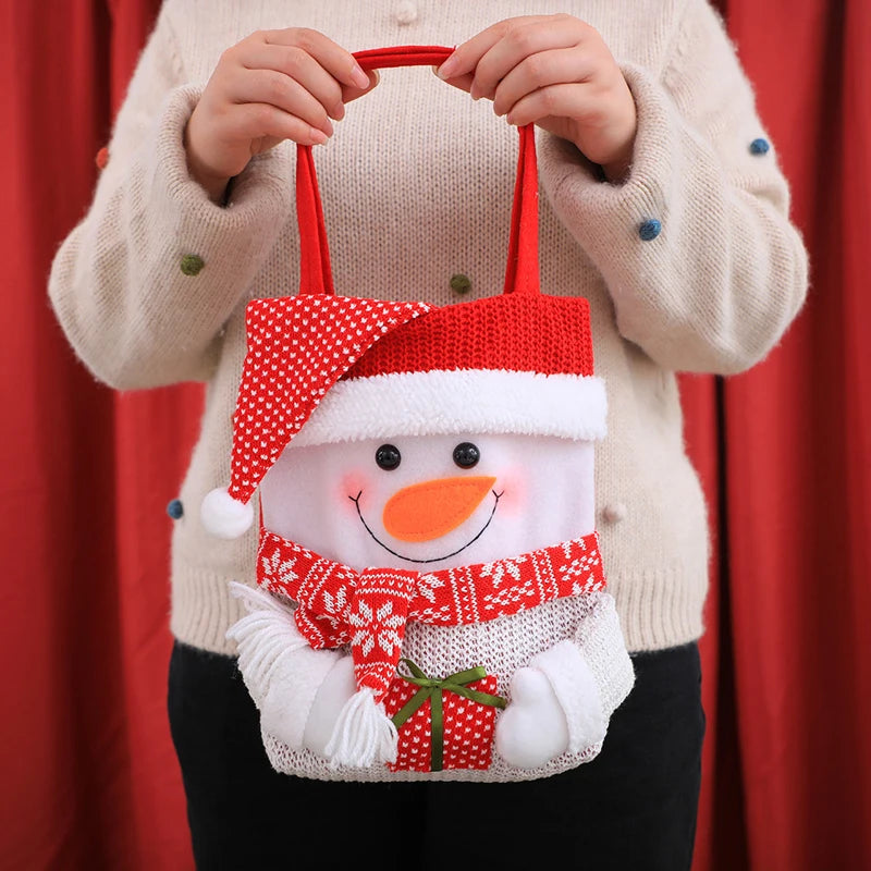 Hot Sale Christmas Gift Bag Christmas Eve Cartoon Candy Gift Bags Can Be Used for The Big Holiday Christmas Tote Bags
