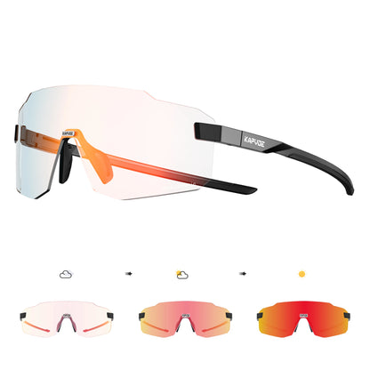 Kapvoe Photochromic Cycling Glasses UV400 Running Sunglasses Lightweight Bicycle MTB Bike Eyewear Sports Safety Goggles