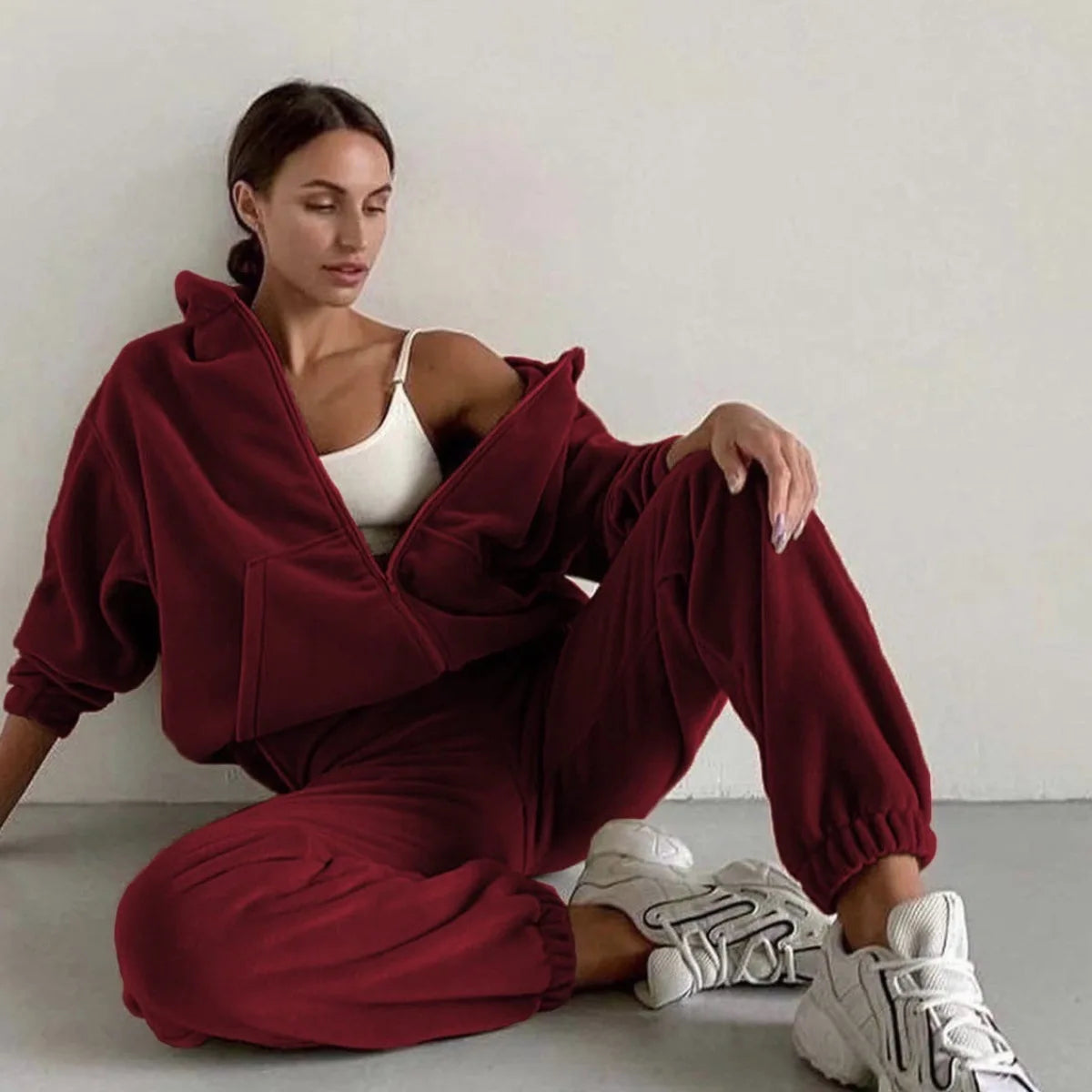 2pcs Women's Loose Sports Sweater Suit – Casual Streetwear Set