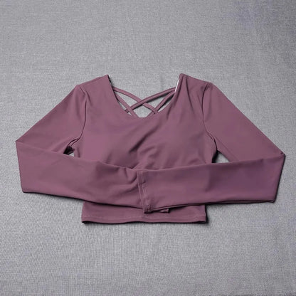 New Yoga Clothing for Women Sports Running Pilates Breathable Training Long Sleeve Top Fitness Clothing