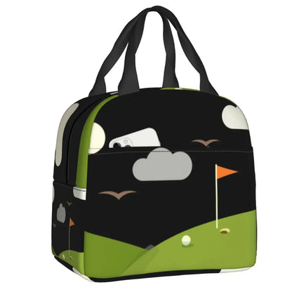 Ball Golf Insulated Lunch Bags for School Work Picnic Sports Golfing Golfer Portable Thermal Cooler Bento Box for Women Children