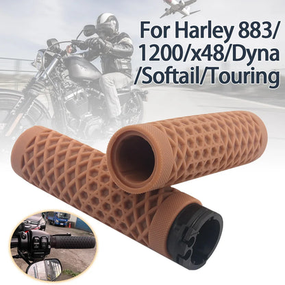 Motorcycle Handlebar Hand Grips 1" 25mm Rubber Handlebars For Harley Sportster 883 1200 Softail Slim Fatboy Touring Street Glide