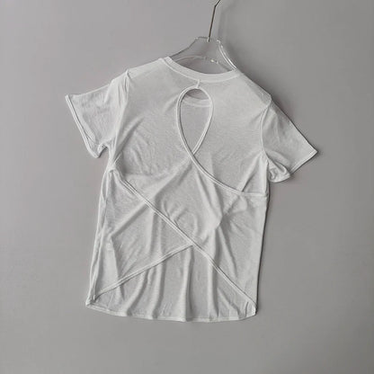 Yoga Short-sleeved Top for Women in Summer T-shirt Training Quick-drying Fitness Vest Pilates Slim Fit Slim Shirt Top Clothing