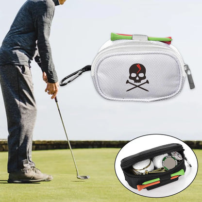 Golf Ball Holder Bag Utility Zipper Waist Pouch 3 Golf Balls 2 Golf Tees Outdoor