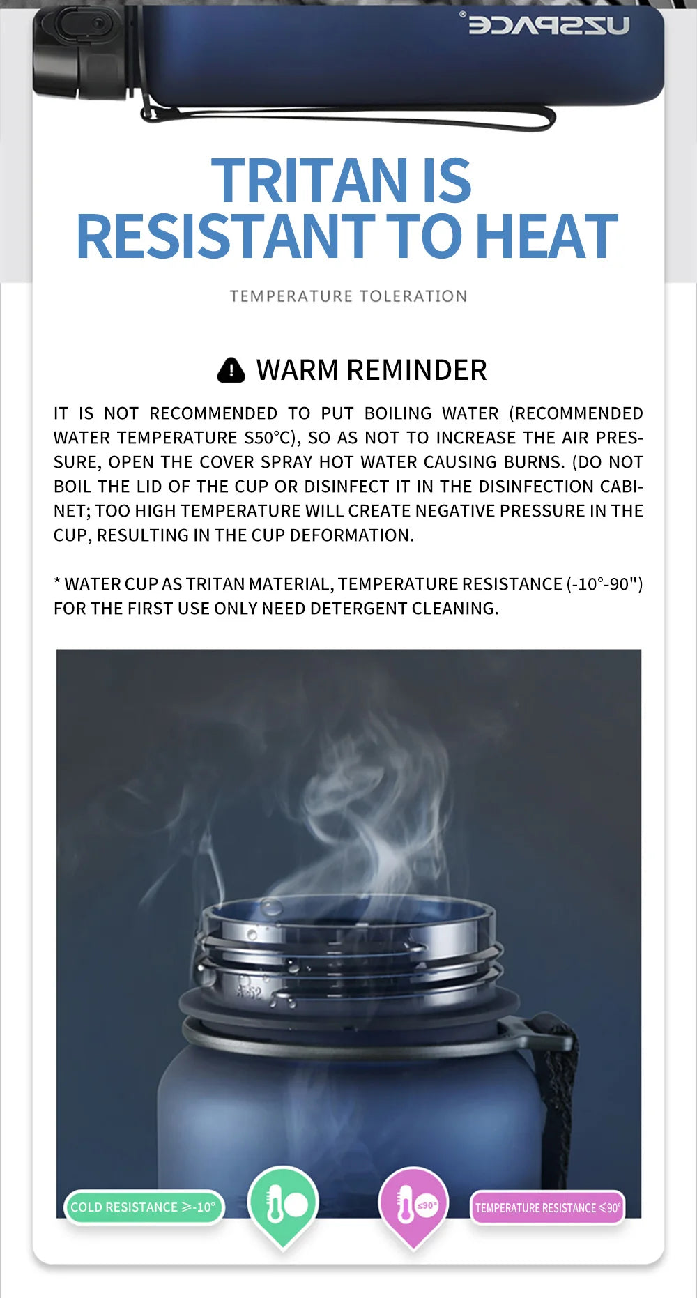 High Quality Water Bottle 500ML 1000ML BPA Free Leak Proof Portable For Adult Children Sports Gym Eco Friendly Drink Bottles