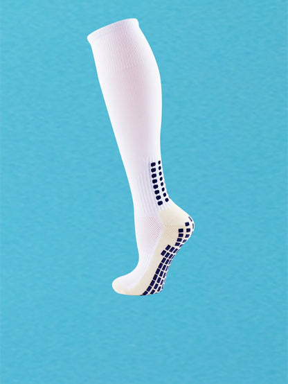 1 Pair Men's Soccer Socks with Grip, Non Slip Anti Slip Athletic Socks with Cushion Pads for Football/Basketball/Hockey