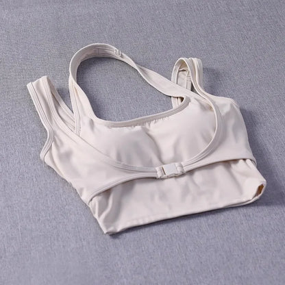 Women's High-Intensity Sports Bra - Running Yoga Top, Push-Up Support, Cross-Back Design, Built-In Layer, Outdoor-Ready
