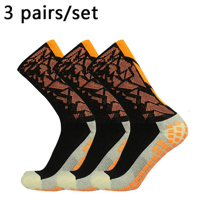 3 pairs New 2024 Men Women Camouflage Arrow Soccer Socks Breathable Sports Silicone Anti Slip Grip Football Socks