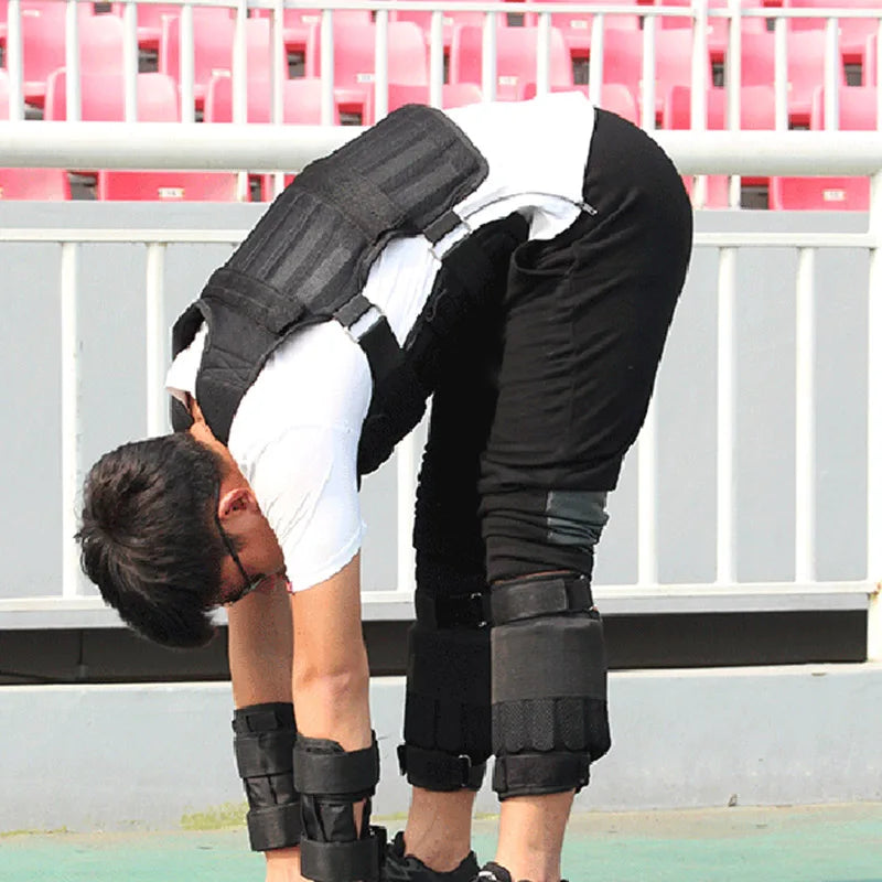 20kg Weighted Vest Adjustable Loading Weight Jacket Exercise Weightloading Gym Equipment Boxing Training Waistcoat Fitness Vest