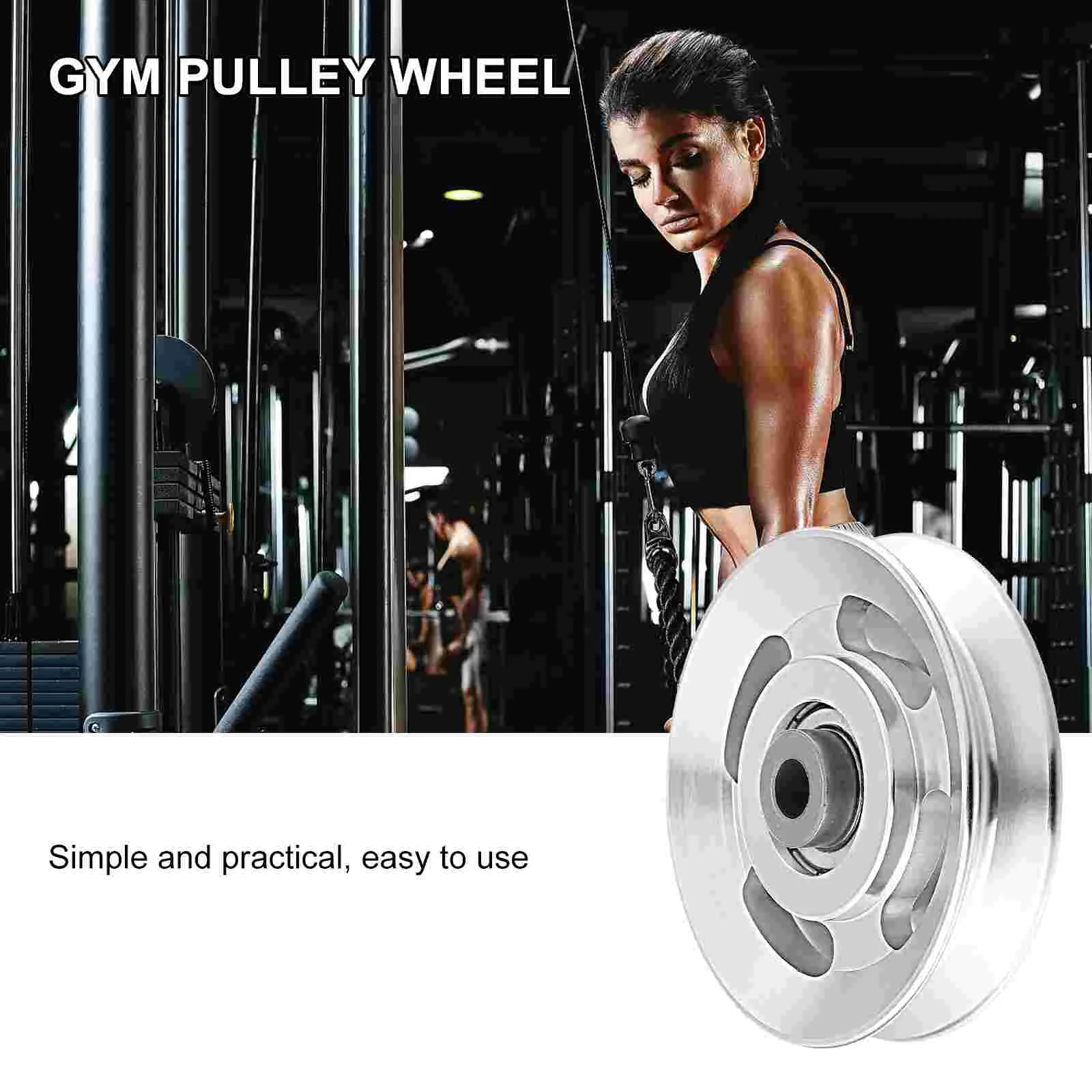 1Pcs Aluminum Alloy Pulley Wheel Fitness Equipment Accessories Cable Machine Bearing Gym Parts Body Building Tools Workout Gear