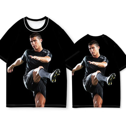 Soccer Star T-shirt Short Sleeve Men and Women Summer 2025 New C Rom Training Clothes Body Shirt Quick Dry and Breathable